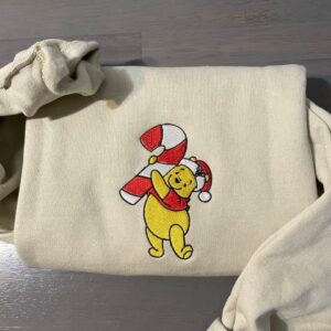 Christmas Winnie The Pooh Santa Embroidered Sweatshirt