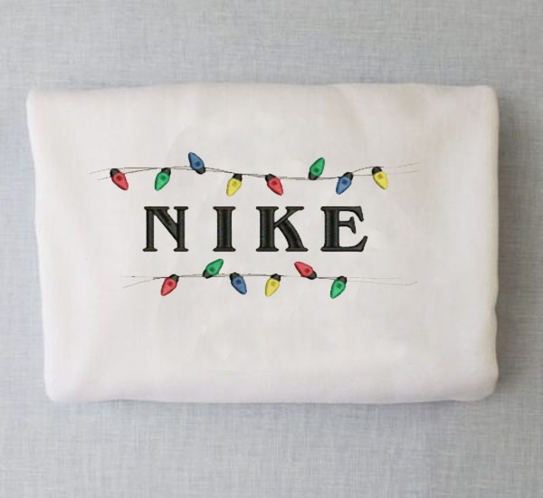 Colorful Lightbulbs Nike Embroidered Sweatshirt