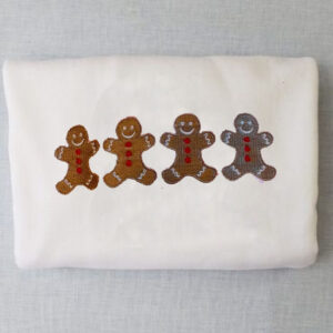 Cute Gingerbread Embroidered Christmas Sweatshirt