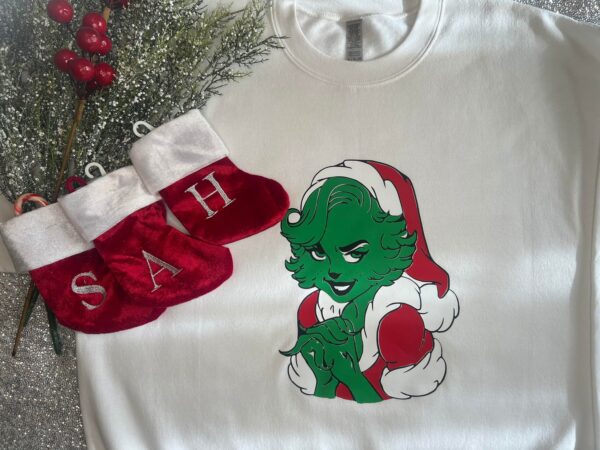 Cute Mrs .Grinchmas Christmas Sweatshirt