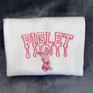 Drip Piglet Winnie The Pooh Embroidered Sweatshirt