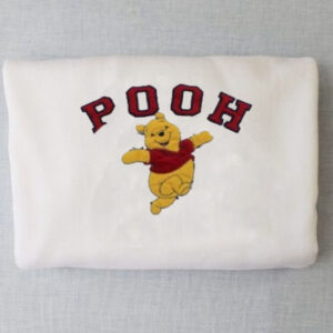 Embroidered Happy Winnie The Pooh Sweatshirt Hoodie Tee