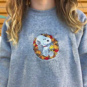 Embroidered Sweatshirt Inspired Snoopy in Fall