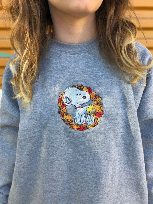 Embroidered Sweatshirt Inspired Snoopy in Fall