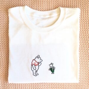 Embroidered Winnie the Pooh and Piglet Chatting Together Sweatshirt