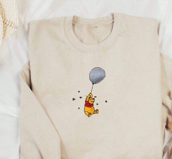 Embroidered Winnie the Pooh Love Balloon Sweatshirt