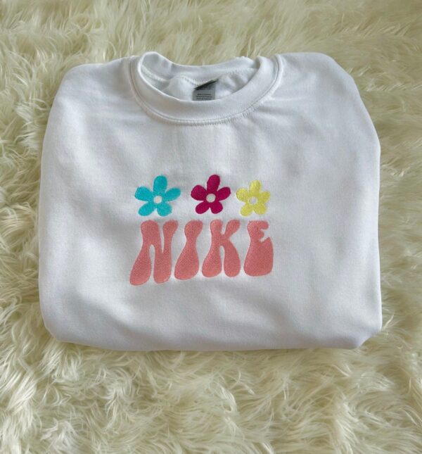 Floral Nike Embroidered Sweatshirt Hoodie Tee