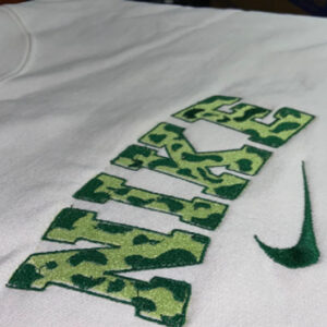 Green Nike Cow Embroidered Sweatshirt Hoodie Tee