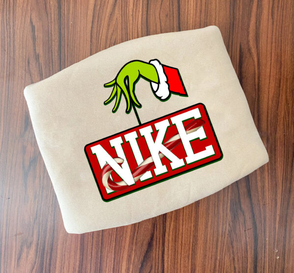 Grinch Hand Hoding Nike Christmas Sweatshirt