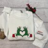 Grinch Ho Merry Christmas Embroidered Sweatshirt