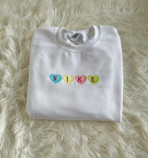 Hearts Nike Embroidered Sweatshirt Hoodie Tee