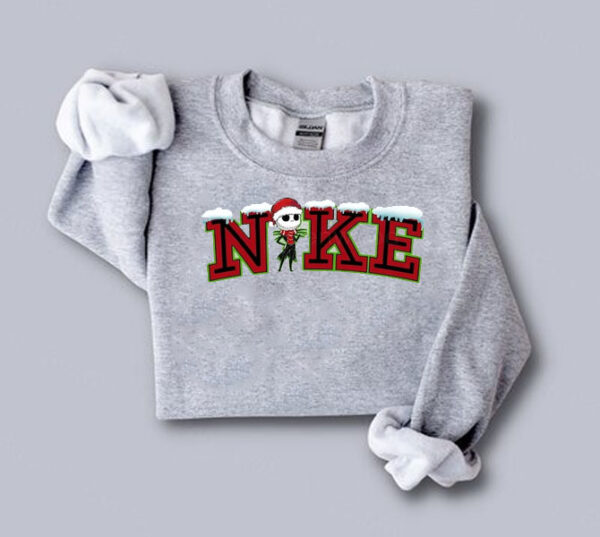 Iced Nike Santa Jack Skellington Christmas Sweatshirt Hoodie Tee