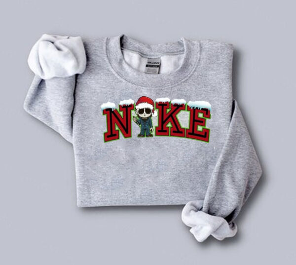 Iced Nike Santa Michael Myers Christmas Sweatshirt Hoodie Tee