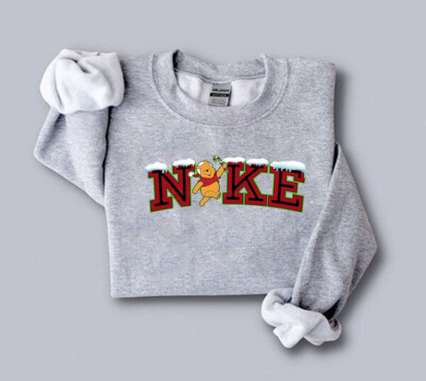 Iced Nike Santa Winnie The Pooh Christmas Sweatshirt Hoodie Tee