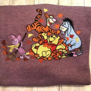 Winnie The Pooh & Friends Enjoy Fall Season Embroidered Sweatshirt