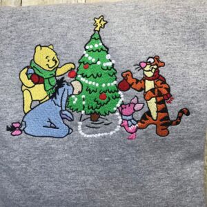 Winnie the Pooh & Friends Decor Christmas Tree Embroidered Sweatshirt