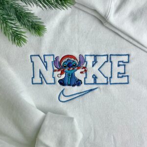 Stitch Nike Christmas Embroidered Sweatshirt Hoodie Tee