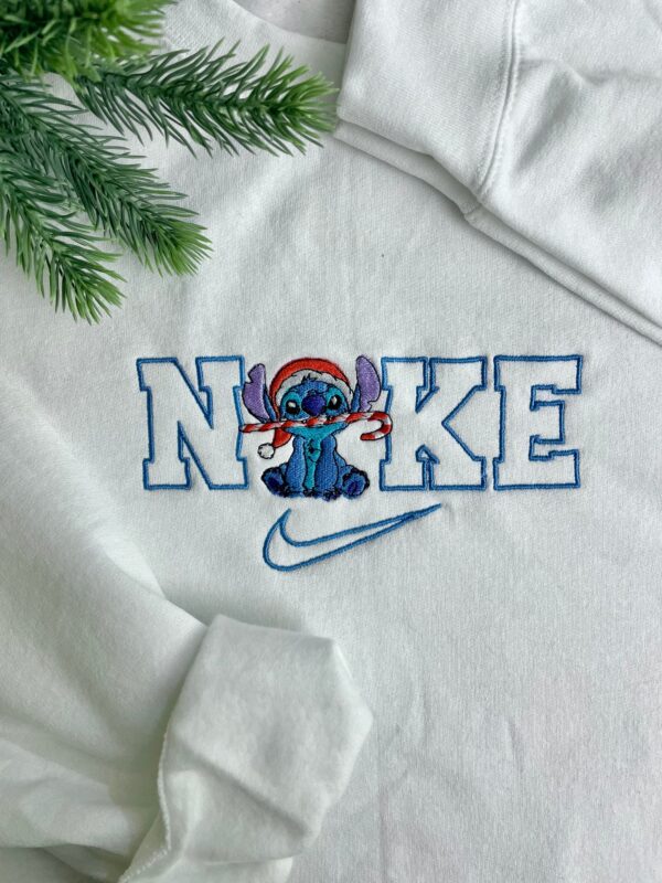 Stitch Nike Christmas Embroidered Sweatshirt Hoodie Tee