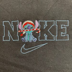 Stitch Nike Christmas Embroidered Sweatshirt Hoodie Tee