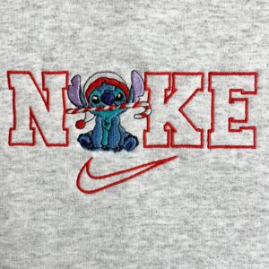 Stitch Nike Christmas Embroidered Sweatshirt Hoodie Tee