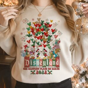 Mickey & Friends Disneyland Happiest Place On Earth Christmas 2022 Sweatshirt