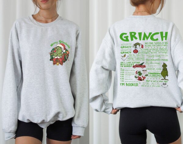 Vintage Merry Grinch Christmas 2 Sides Shirt