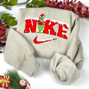 Full Red Nike Grinch Christmas Snow Sweatshirt