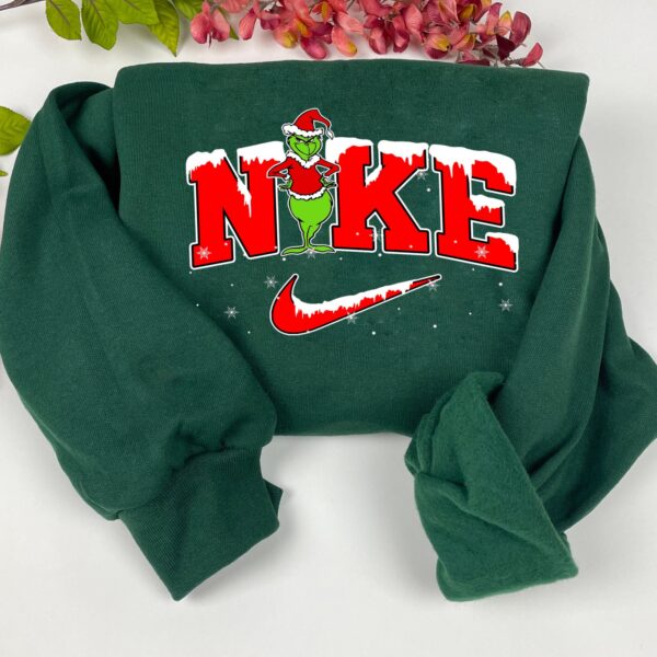 Full Red Nike Grinch Christmas Snow Sweatshirt