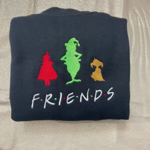 Christmas Grinch Friends Embroidered Sweatshirt