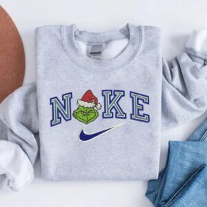 Vintage Nike Santa Grinch Face Embroidered Sweatshirt