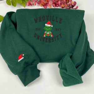 Grinch University Whoville Christmas Embroidered Sweatshirt