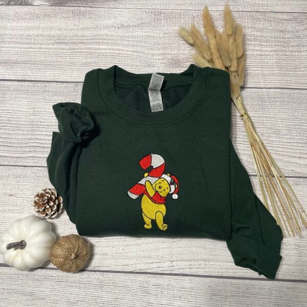 Christmas Winnie The Pooh Santa Embroidered Sweatshirt