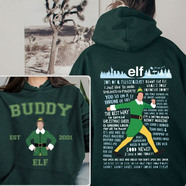 ELF Movie Buddy Christmas Quotes 2 Sides Shirt