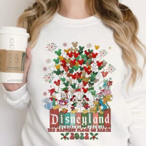 Mickey & Friends Disneyland Happiest Place On Earth Christmas 2022 Sweatshirt