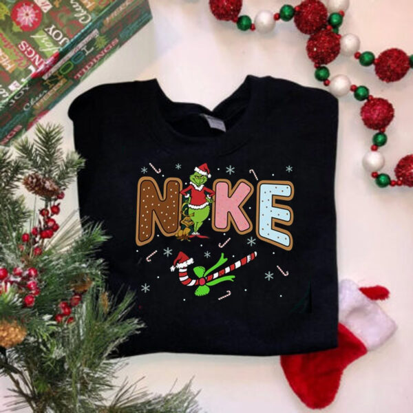 Nike Candy Cane Grinch Snowflakes Sweatshirt