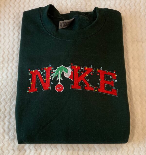 Nike Grinch Hand Christmas Sweatshirt Embroidered