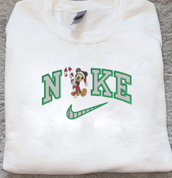 Nike Mickey Mouse Christmas Embroidery Sweatshirt Hoodie Tee