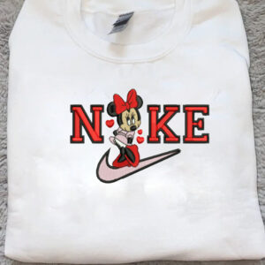 Nike Minnie Mouse Embroidered Sweatshirt Hoodie Tee