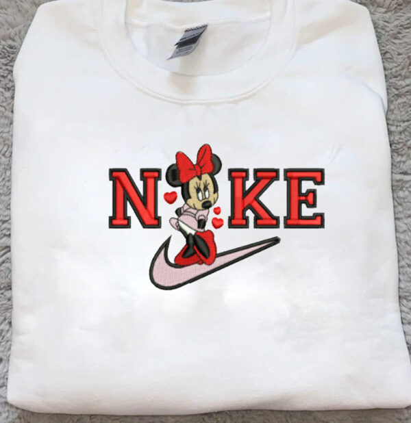 Nike Minnie Mouse Embroidered Sweatshirt Hoodie Tee