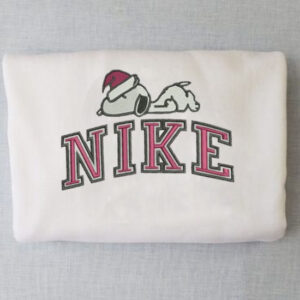 Nike Santa Snoopy Sleeping Embroidered Christmas Sweatshirt