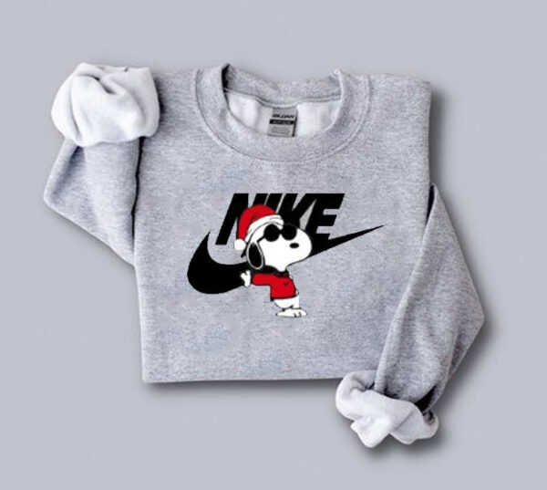 Nike Snoopy Wearing Cool Black Glasses Christmas Sweatshirt