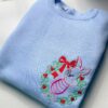 Santa Winnie the Pooh Embroidered Christmas Sweatshirt