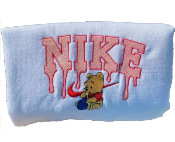 Pink Drip Nike Winnie the Pooh Embroidered Sweatshirt