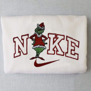 Santa Nike Grinch Xmas Sweatshirt Embroidery