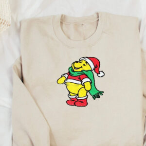 Santa Winnie the Pooh Embroidered Christmas Sweatshirt