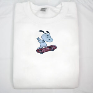 Skateboard Snoopy Embroidered Sweatshirt Hoodie Tee