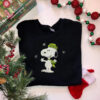 Snoopy Charlie Brown Around Lights Snowflakes Christmas Embroidered Sweatshirt