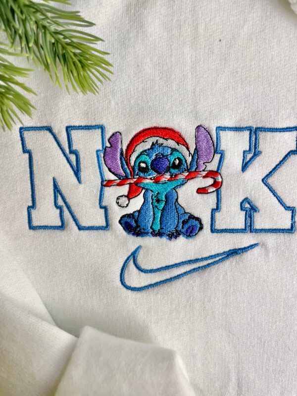 Stitch Nike Christmas Embroidered Sweatshirt Hoodie Tee