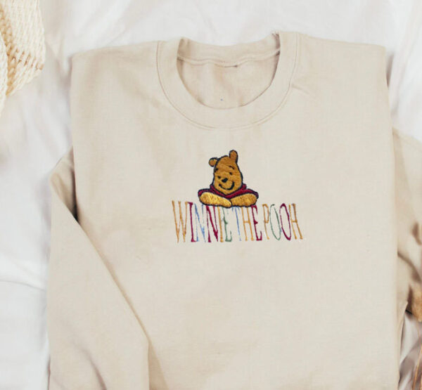 Vintage Colourful Winnie the Pooh Embroidered Sweatshirt