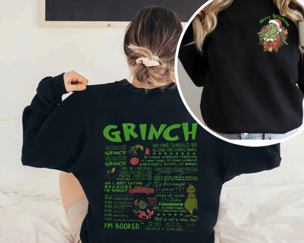 Vintage Merry Grinch Christmas 2 Sides Shirt